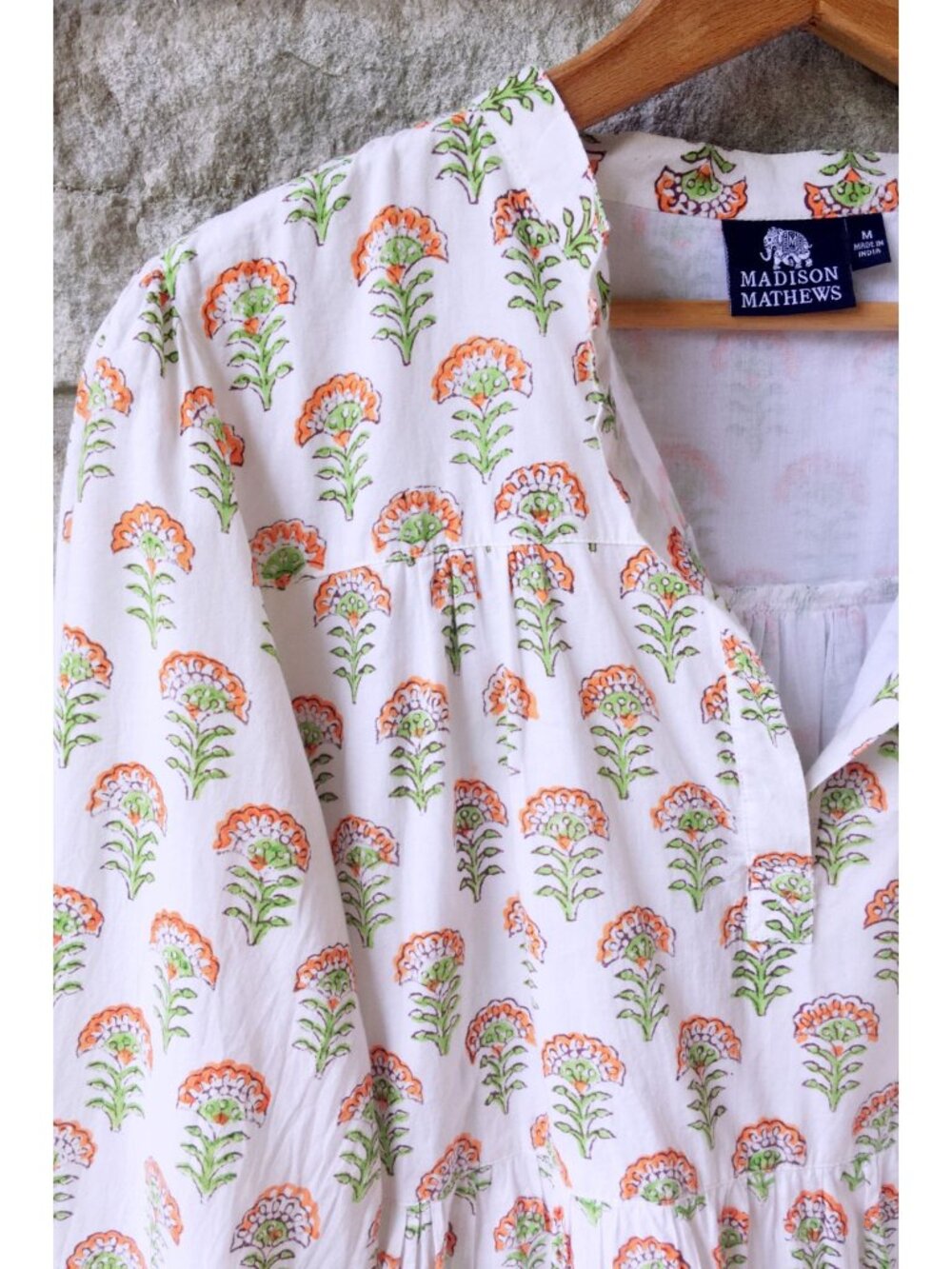 Floral Block Print Peasant - Madison Mathews